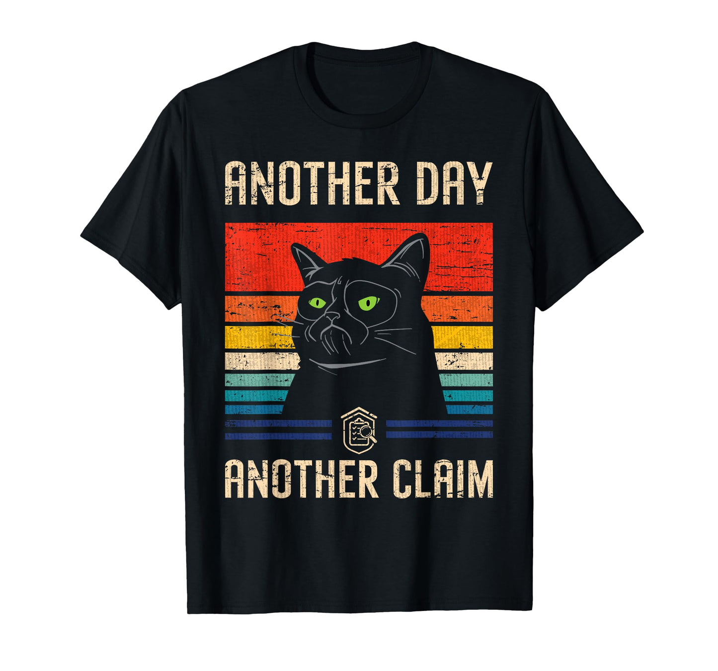 Claim Adjuster & Investigator Gifts Claim Examiner Black Retro Sports Cartoon T-Shirt, Small, Classic Fit, Short Sleeve, Crew Neck, Pull On, Cotton 65%, Polyester 35%