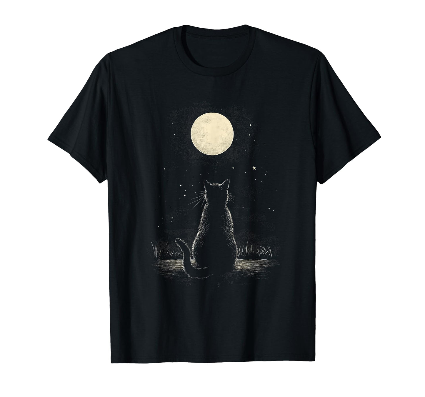 cat moon moonphases cats in front of moon kittens T-Shirt