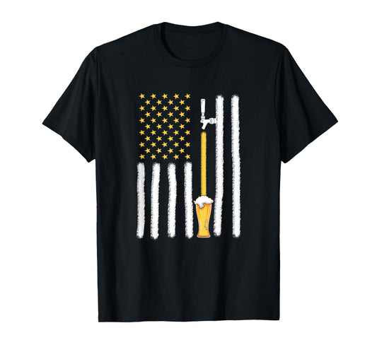 Craft Beer American Flag USA 4th July Brewery T-Shirt