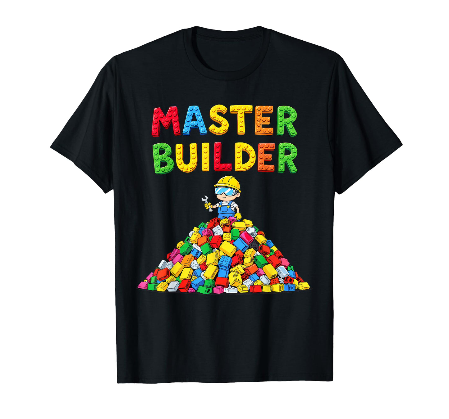 Master Builder Graphic Brick Lover Block Building Toys T-Shirt