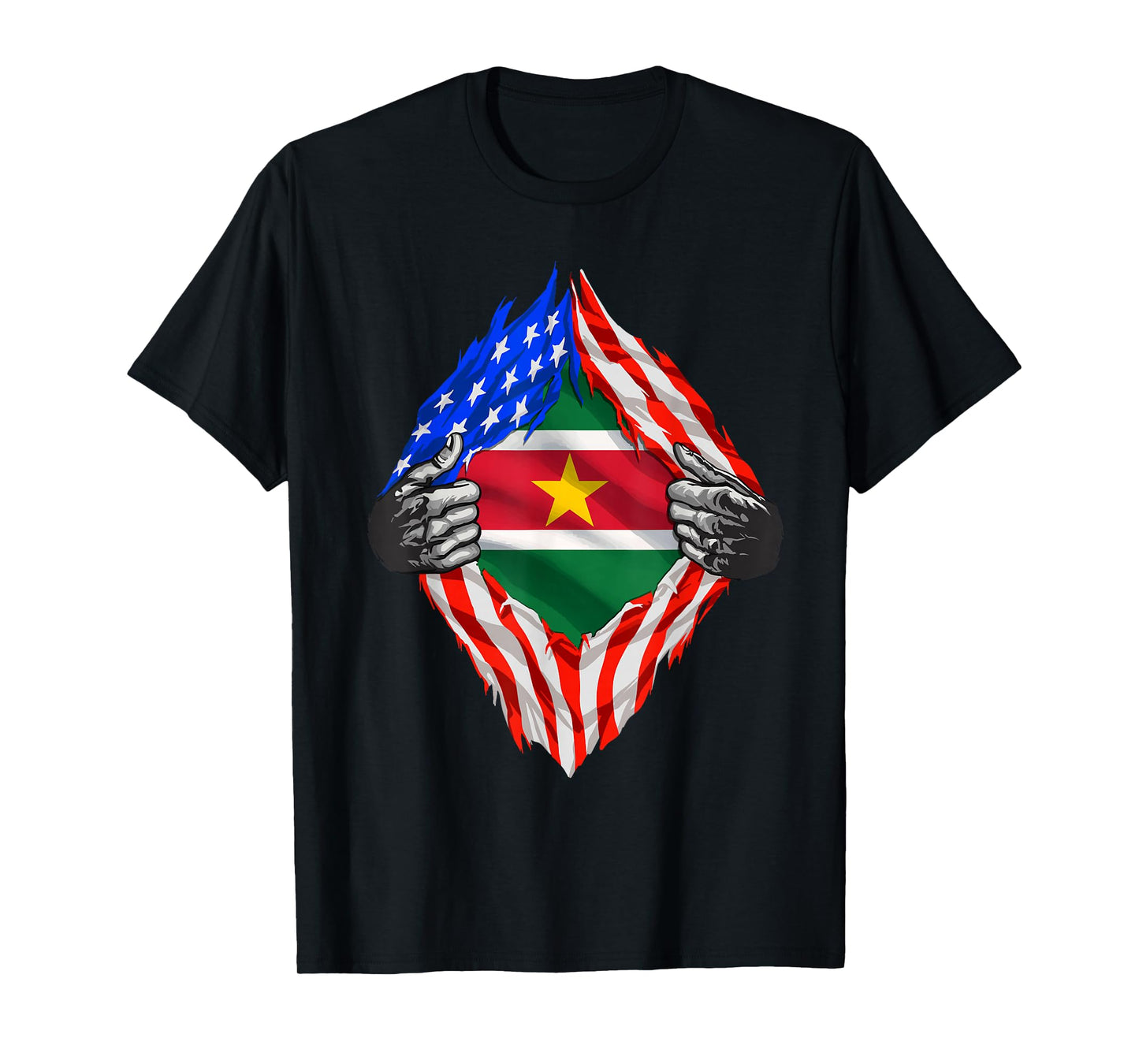 Super Surinamese Heritage Suriname Roots USA Flag T-Shirt