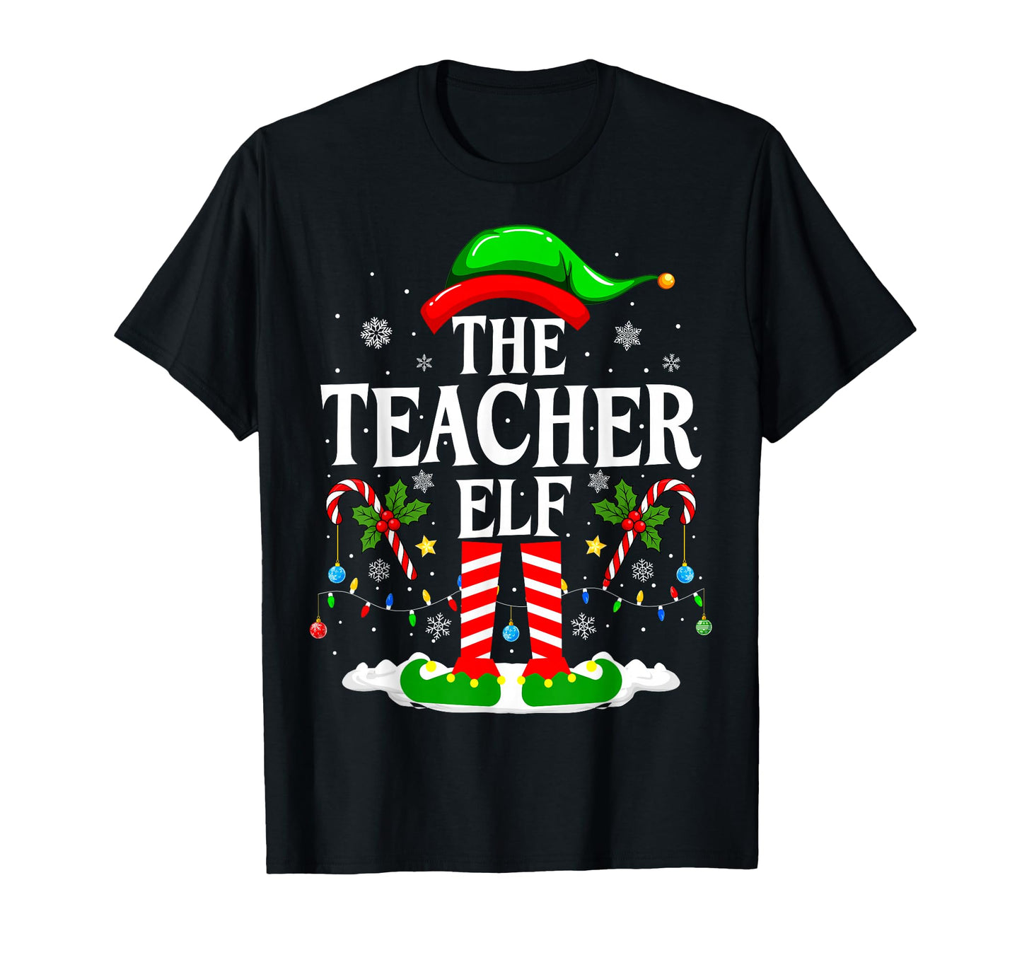 The Teacher Elf Funny Xmas Teachers Christmas Teacher Elf T-Shirt