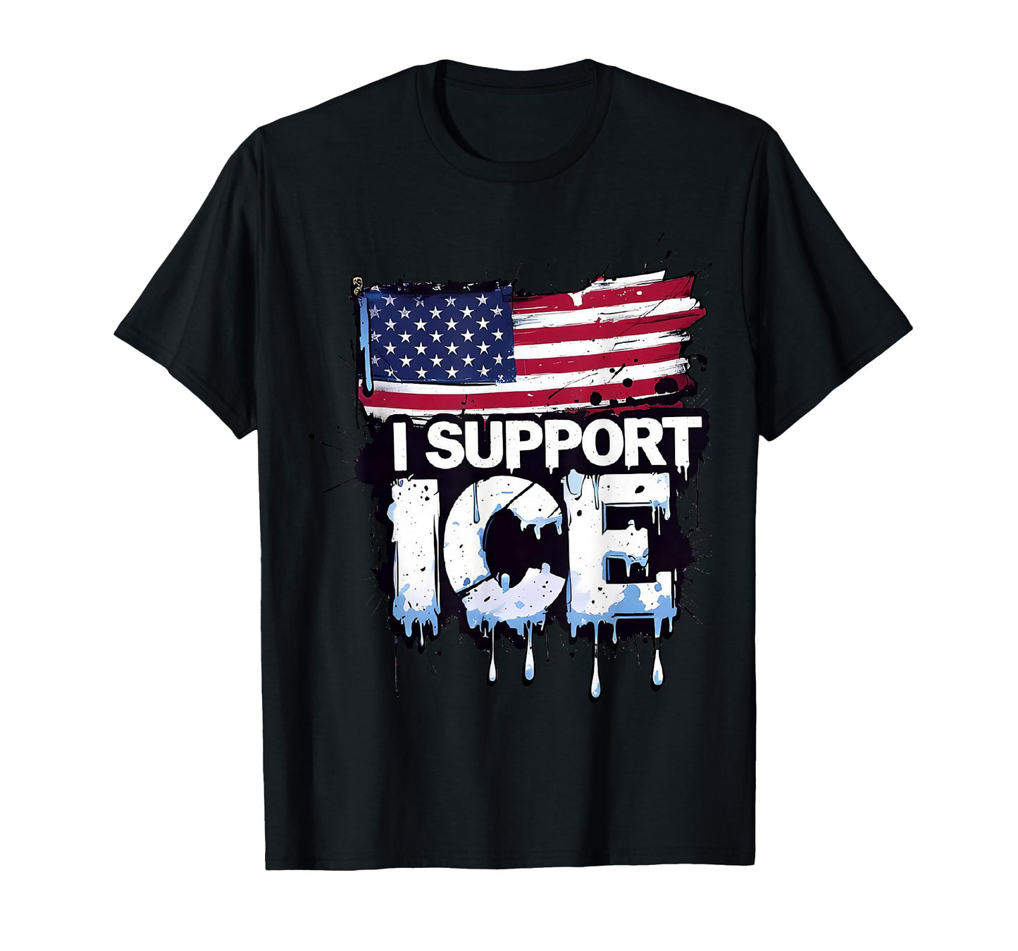 I Support ICE, Immigration Officers American Flag Vintage T-Shirt
