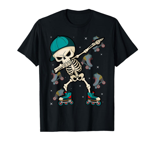 Dabbing Dab Skeleton Roller Blades Skating Blades Fun T-Shirt