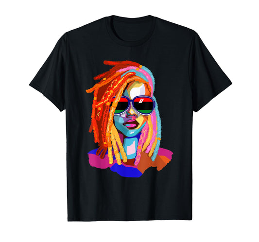 Afro Woman Black Queen Art Black History Juneteenth T-Shirt