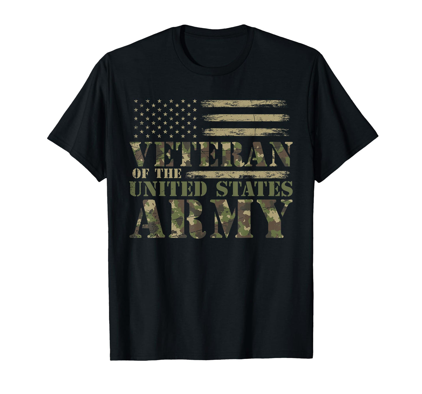 Proud Soldier United States Army USA Flag Camouflage Veteran T-Shirt