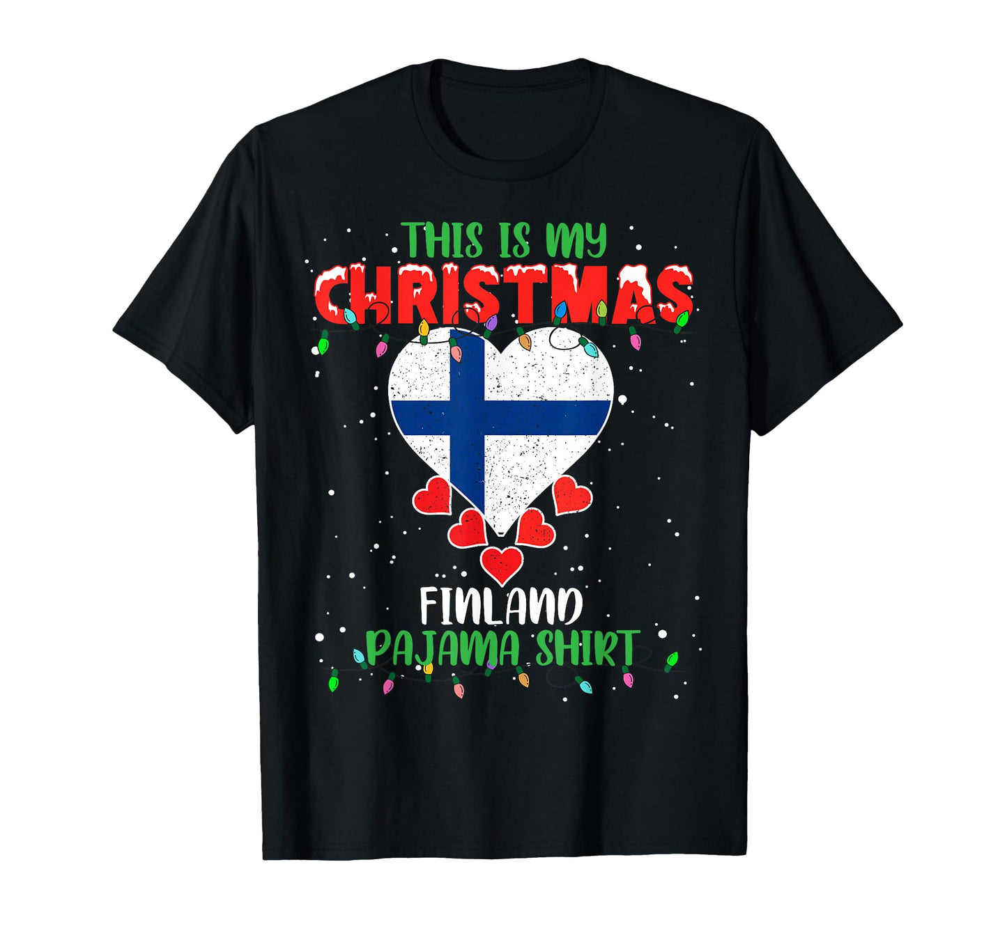 This Is My Christmas Lights Love Finland Flag Pajama T-Shirt