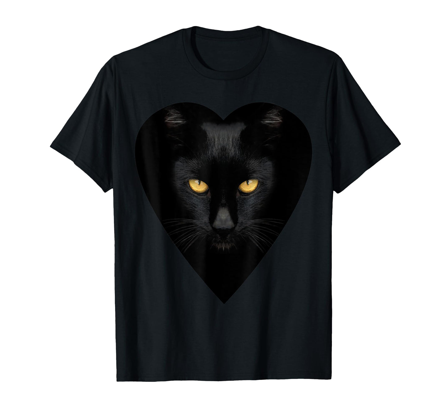 Black Cat With Yellow Eyes, Bombay Cat T-Shirt