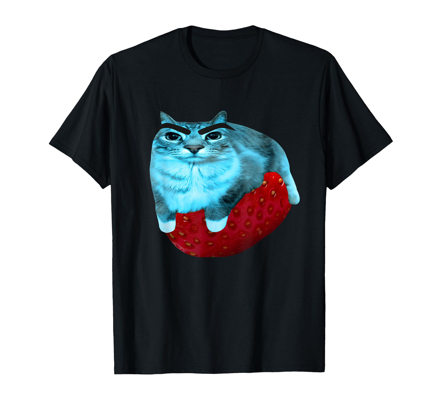 Strawberry Watermelon Cat Silly Cat Meme T-Shirt