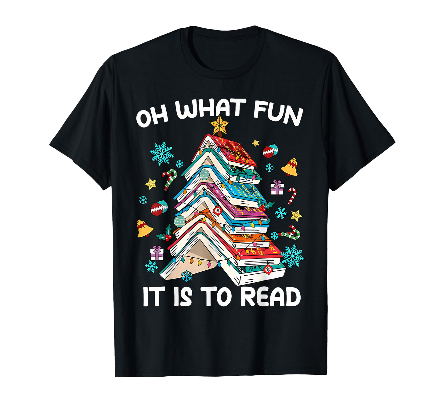Oh What Fun It is to Read Book Tree Lights for Everyone T-Shirt