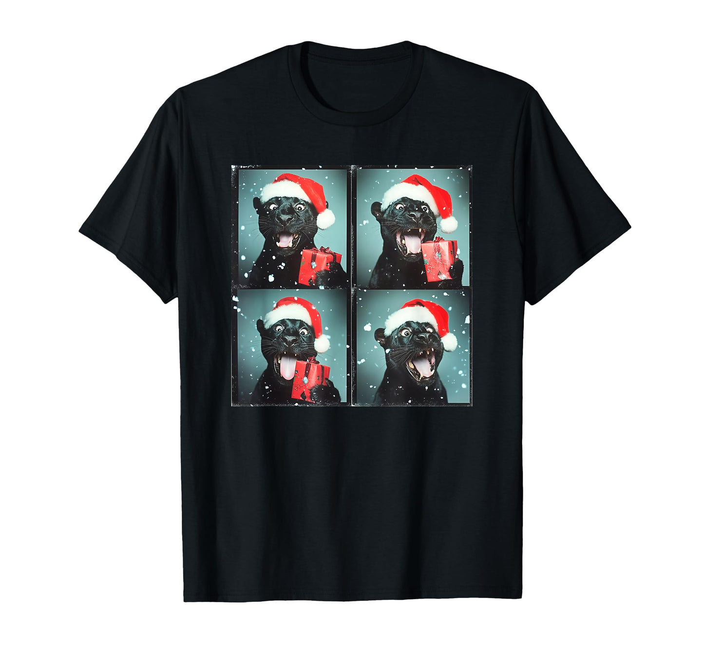 Panther Santa Hat Funny Christmas Panther T-Shirt