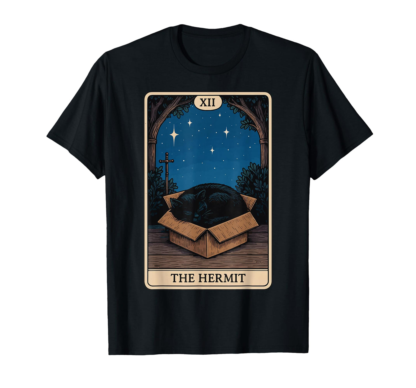 The Hermit Cat Tarot Card T-Shirt