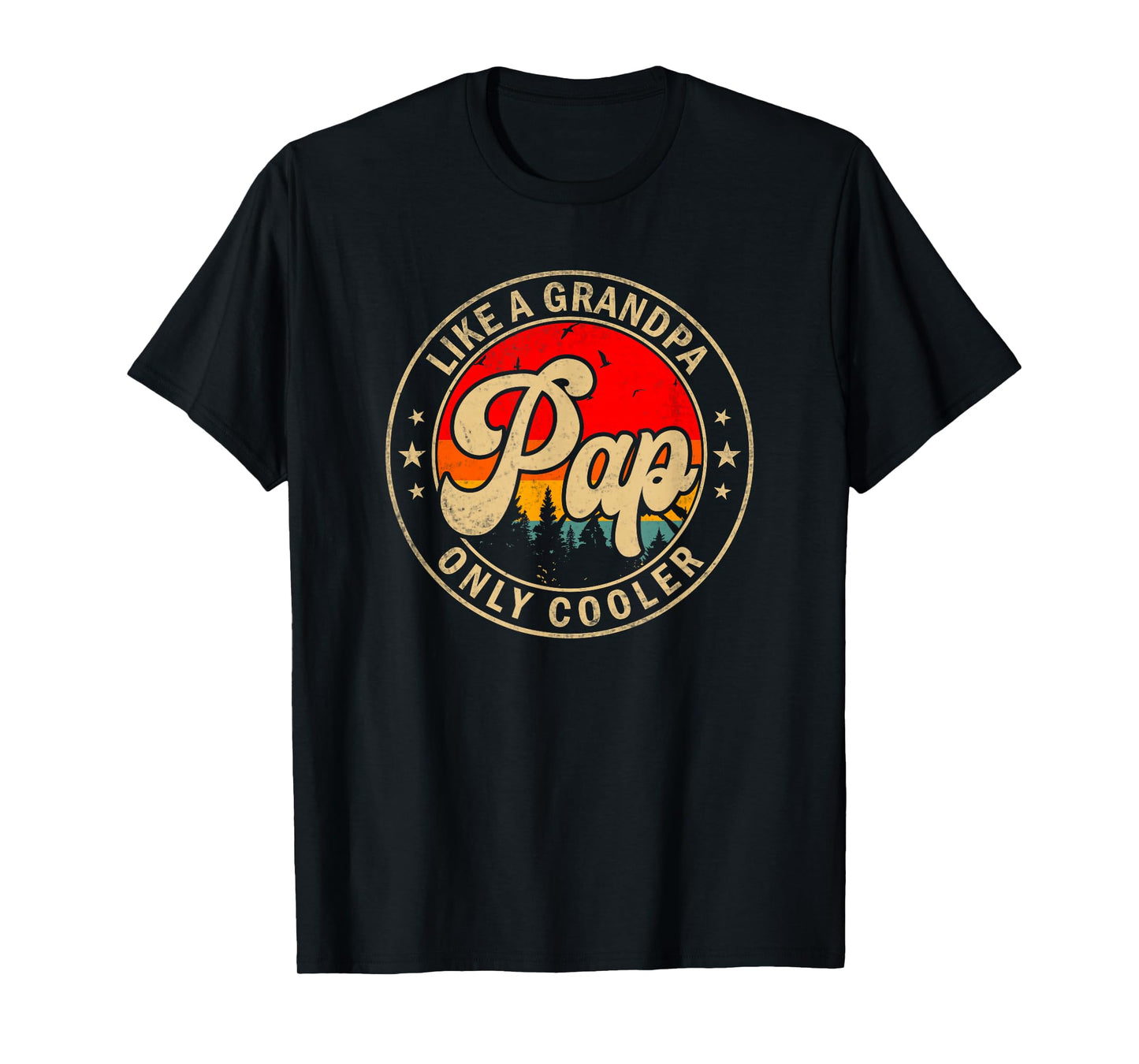 Mens Pap Like A Grandpa Only Cooler Funny Papa Dad Grandpa T-Shirt