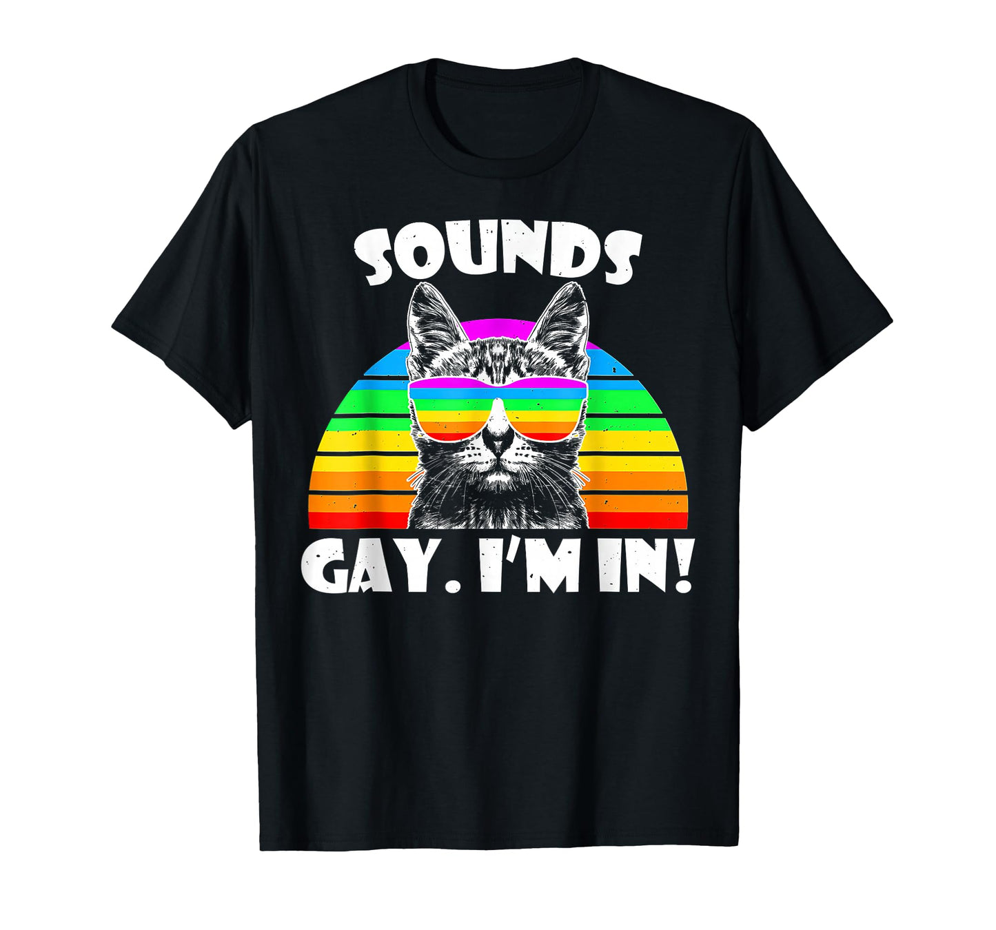 Sounds Gay I'm In Rainbow Cat Gay Pride T-Shirt