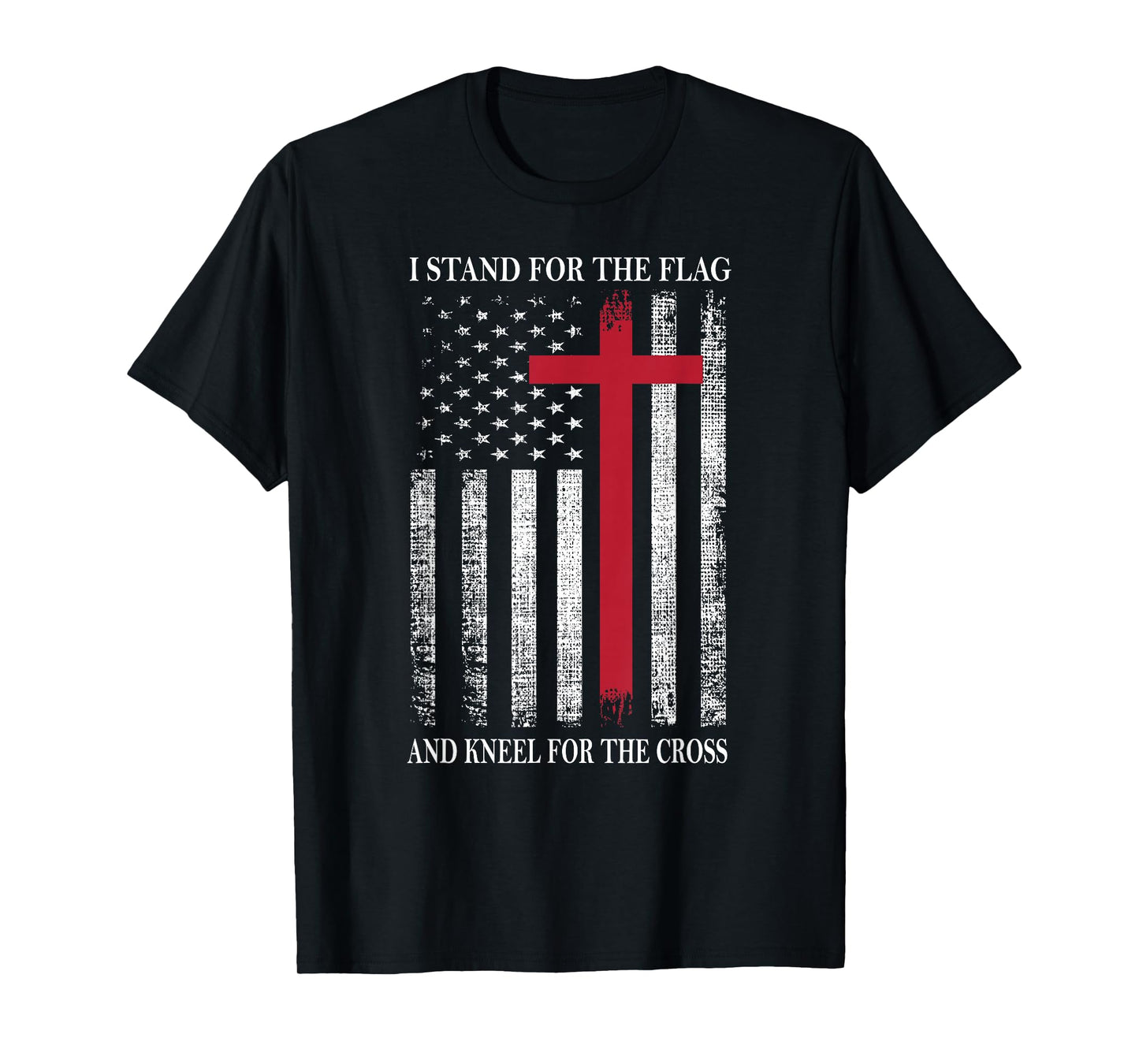 I Stand for The Flag and Kneel for The Cross USA Flag T-Shirt