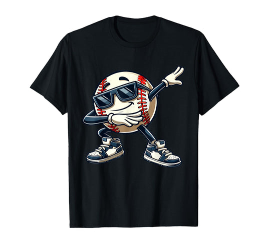 Dabbing Baseball Ball Kids Boys Men Funny Baseball T-Shirt