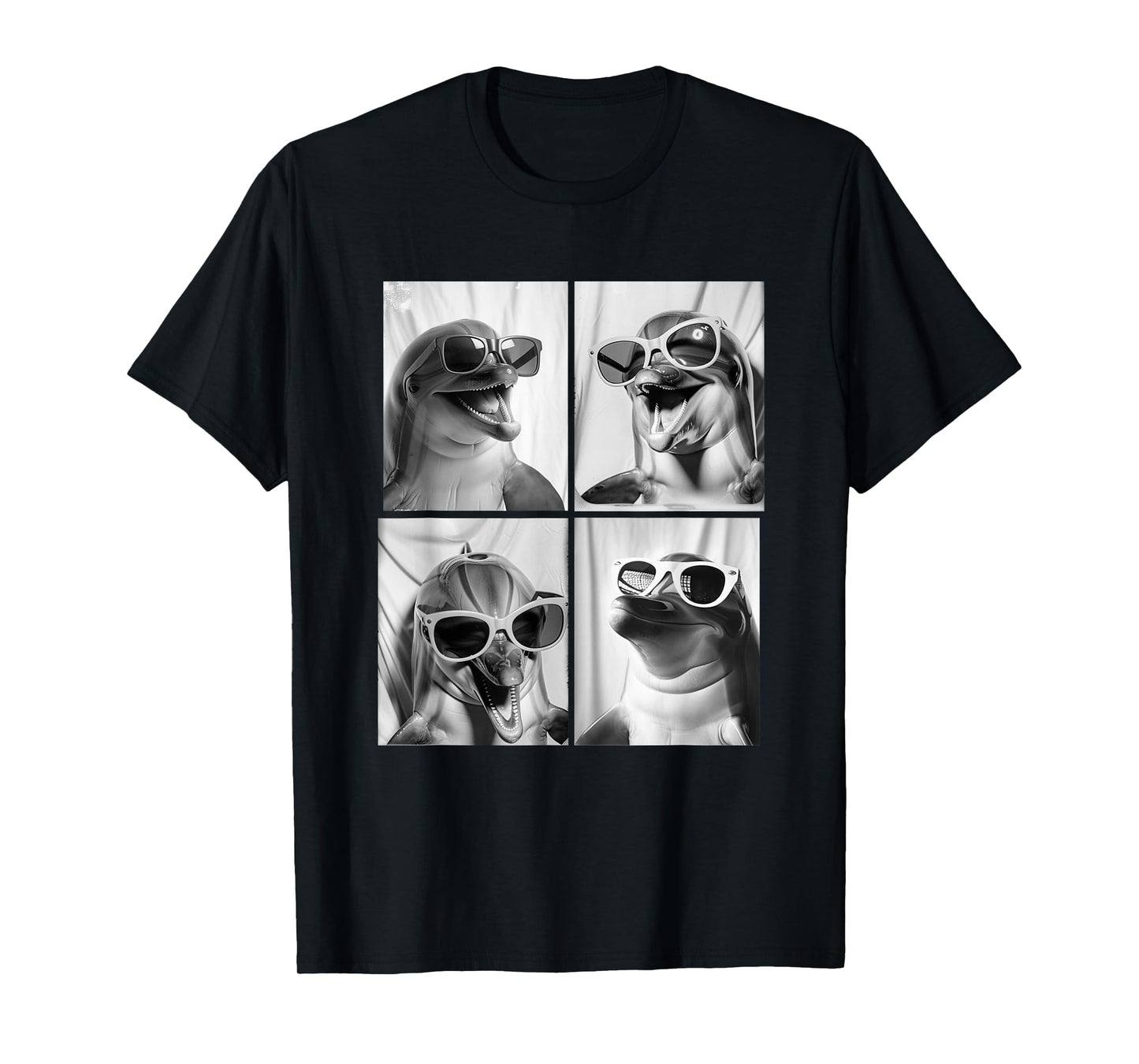 Cool Dolphins with Sunglasses Cute Animal Photo Booth T-Shirt