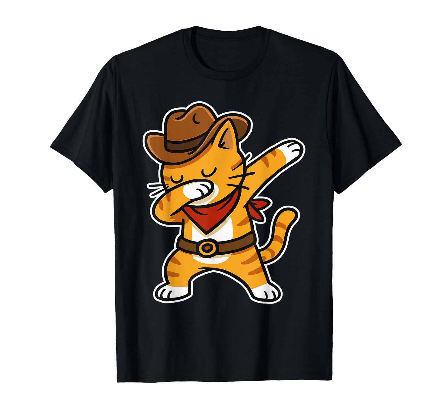 Rodeo Cat Cowboy Dabbing Men Women Kids Funny Cowboy T-Shirt