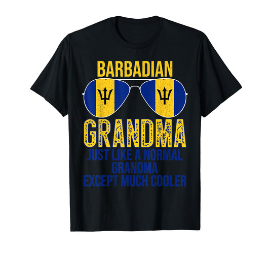 Barbadian Grandma Barbados Flag Sunglasses Mother's Day T-Shirt