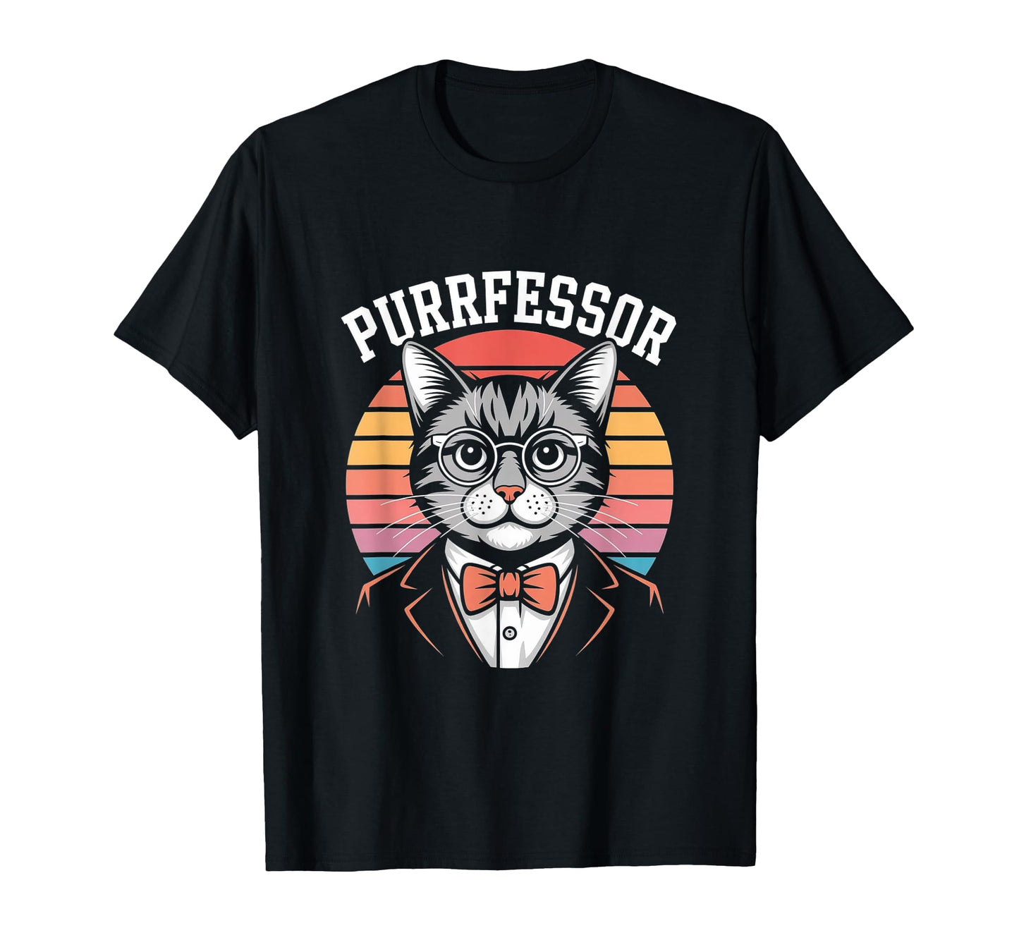 Funny Professor Pun Cat Purrfessor Academic Retro T-Shirt