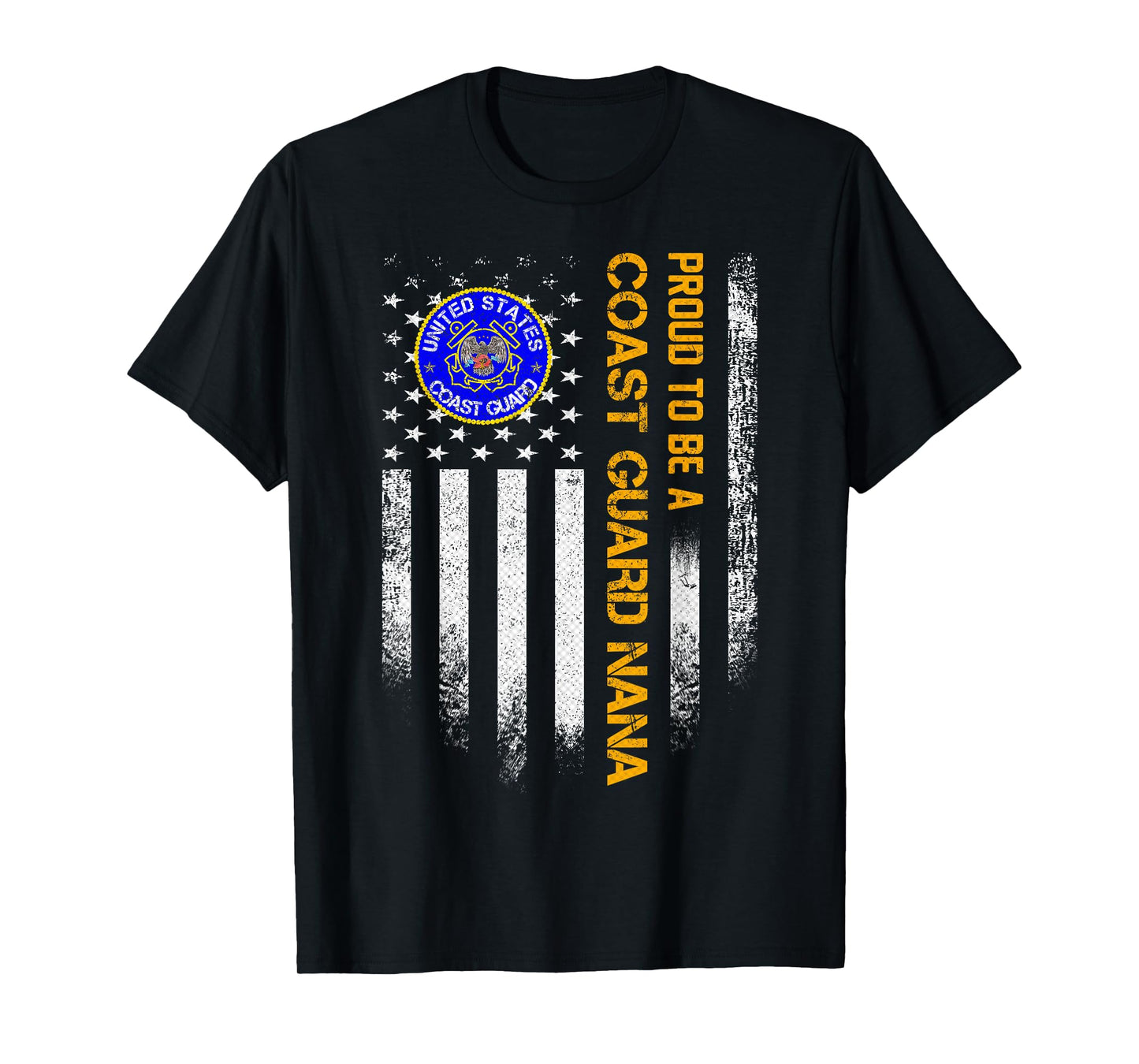 Vintage USA American Flag Proud To Be A US Coast Guard Nana T-Shirt