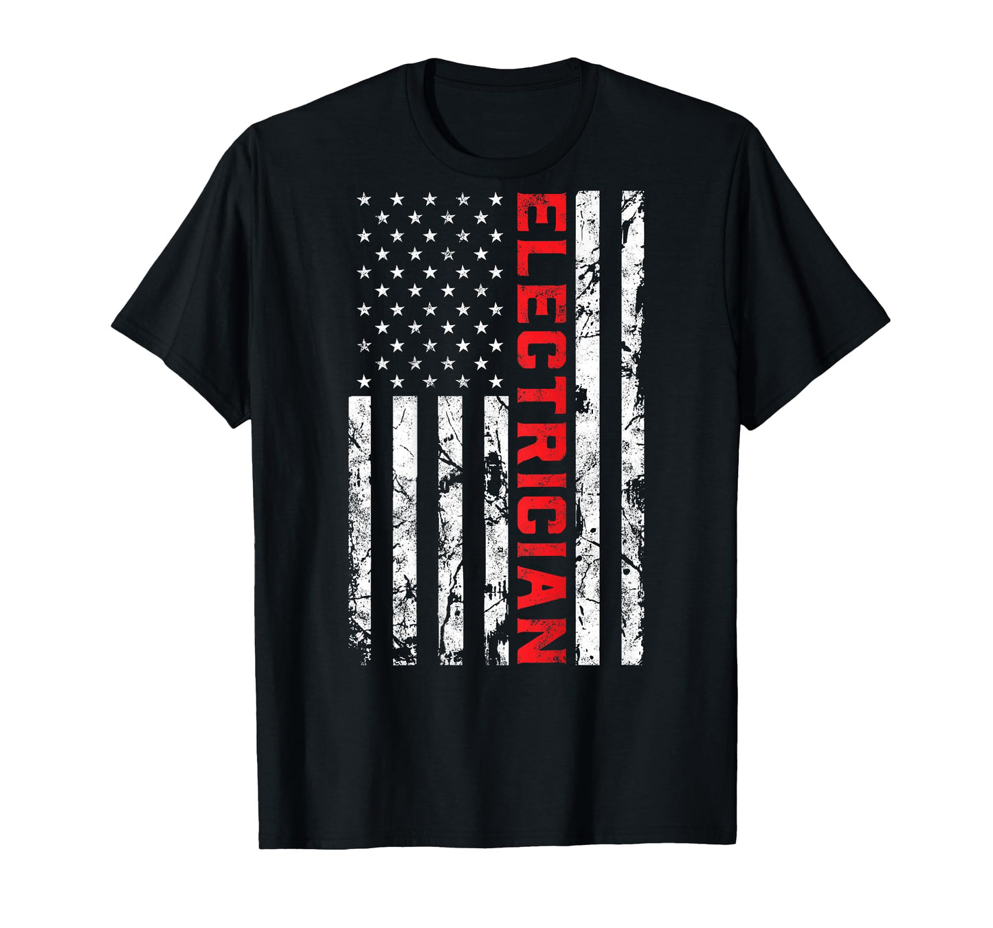Electrician Patriotic American flag electrician father day T-Shirt