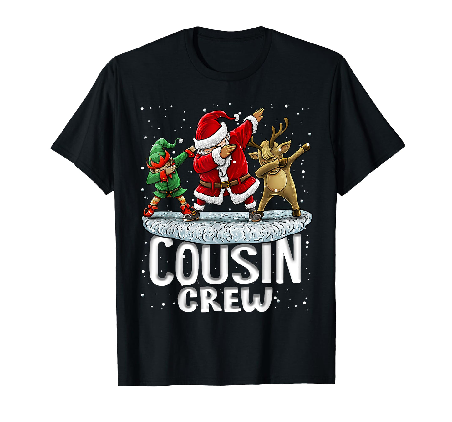 Cousin Crew Santa Elf Dabbing Matching Family Christmas T-Shirt