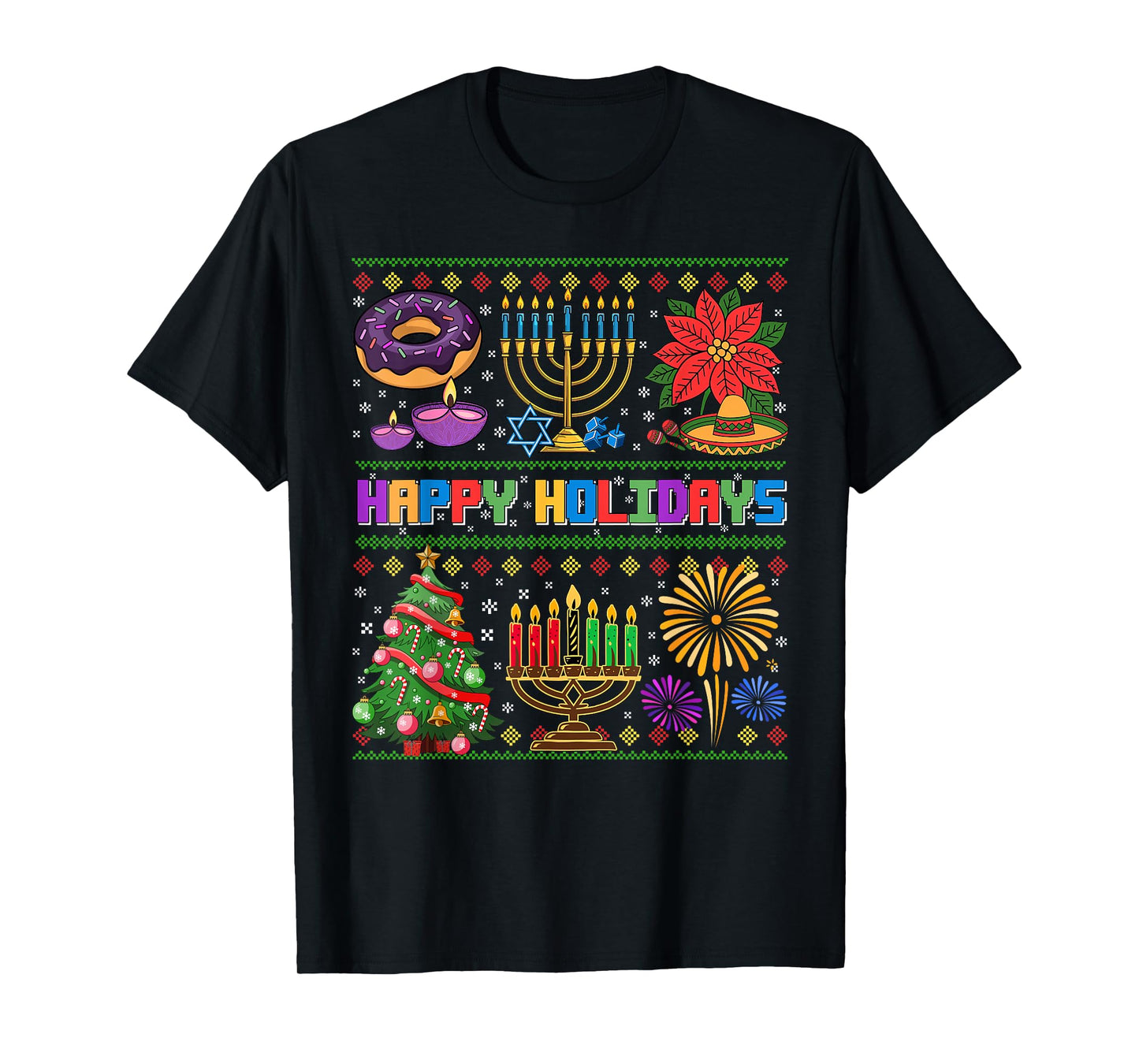 Christmas Hanukkah Kwanzaa Feliz Navidad New Year Ugly Xmas T-Shirt