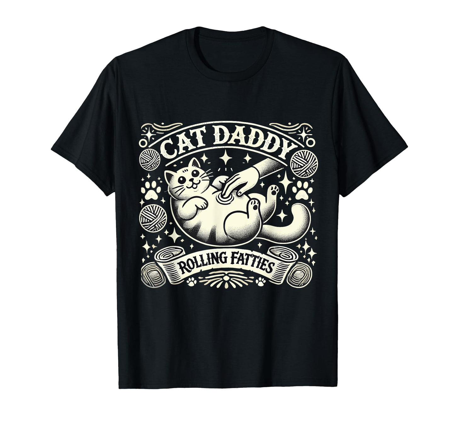 Mens Cat Daddy Rolling Fatties Cat Funny Rollin Fatties Cat Men T-Shirt