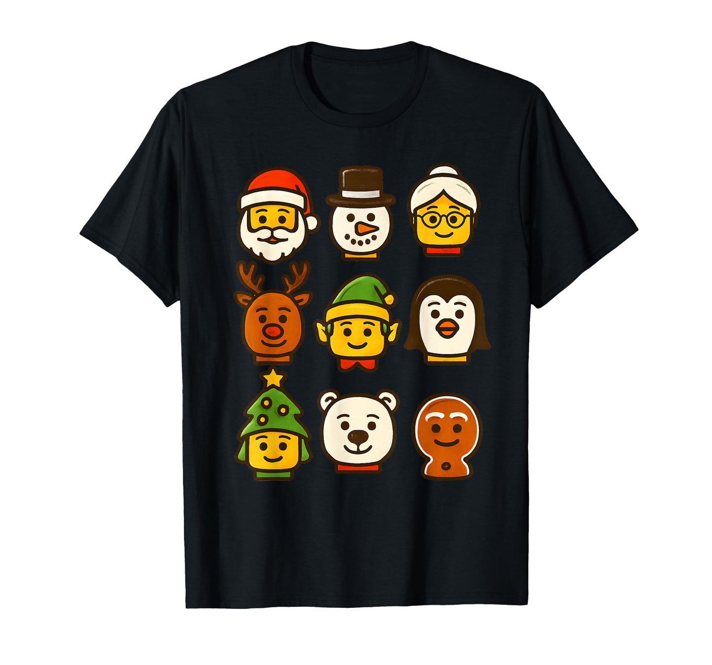 Building Brick Christmas Family Santa Elf Xmas Boys Kids T-Shirt