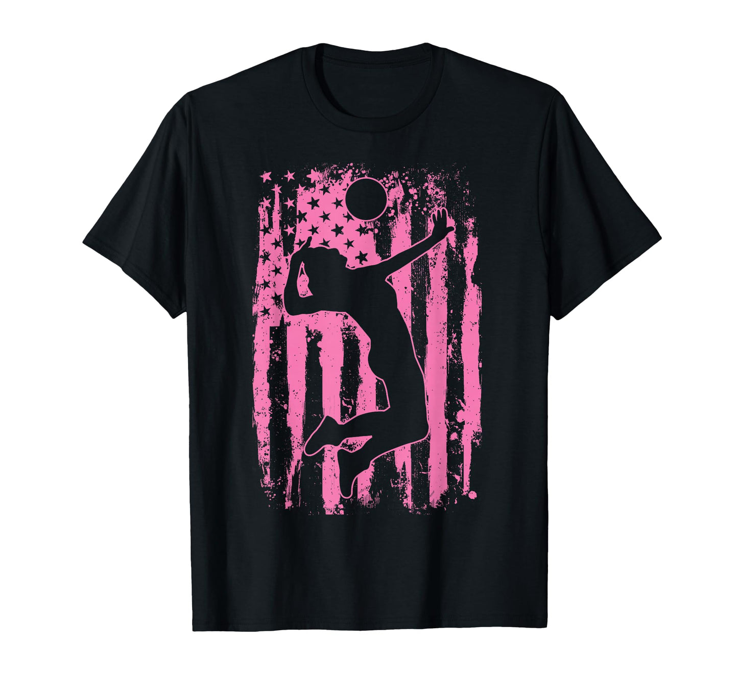 Volleyball Girl USA Flag Volleyball Player T-Shirt