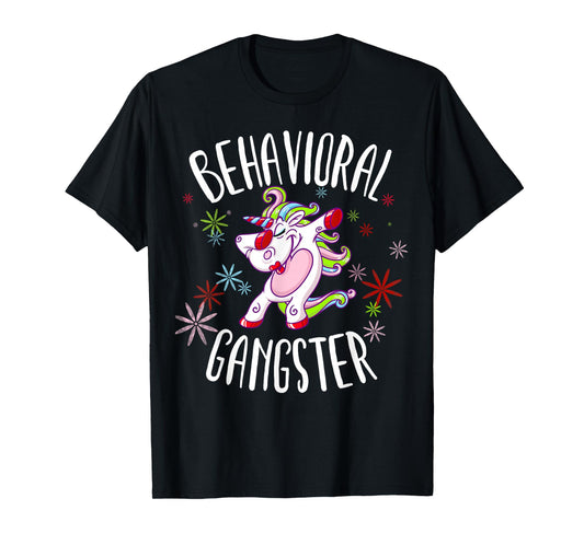 Behavioral Therapist Polka Dots Unicorn Gift for ABA Therapy T-Shirt