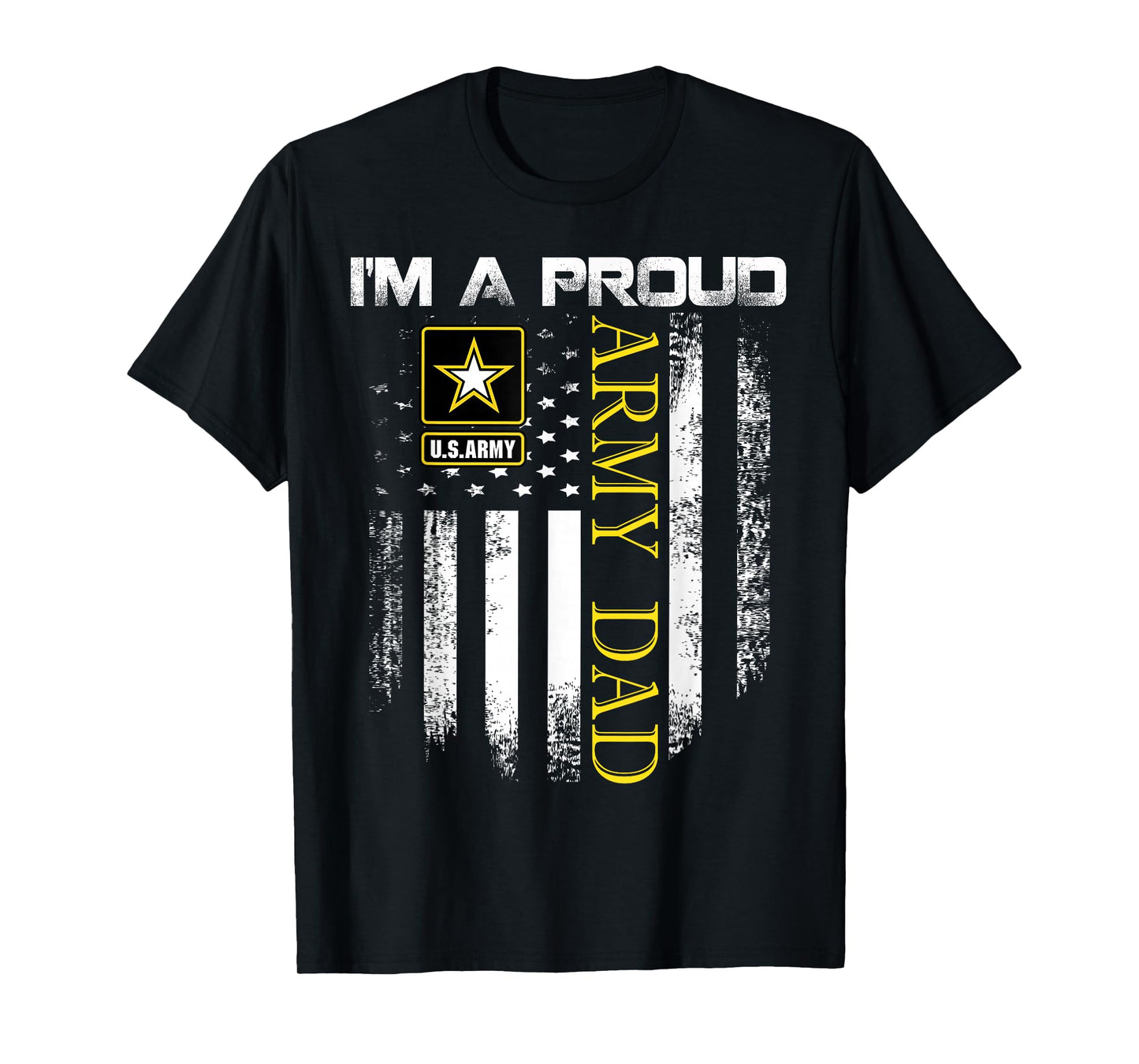 Vintage I'm A Proud Army Dad With American Flag Gift T-Shirt