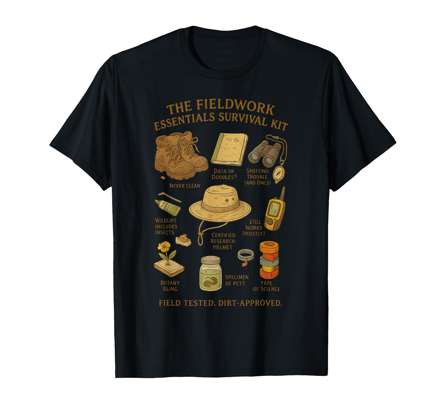 Field Researcher Fieldwork Essentials Wildlife Biologist T-Shirt