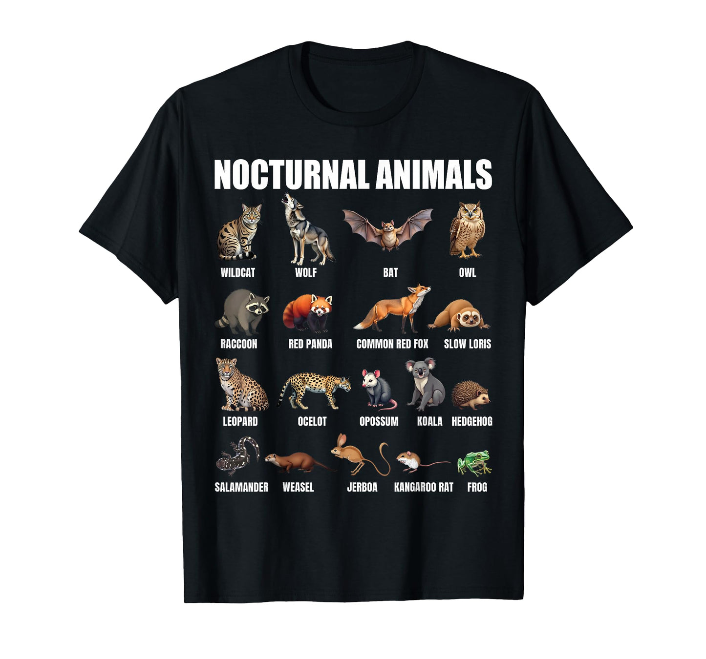 Nocturnal Animals Educational Wildlife Science Nature Lover T-Shirt