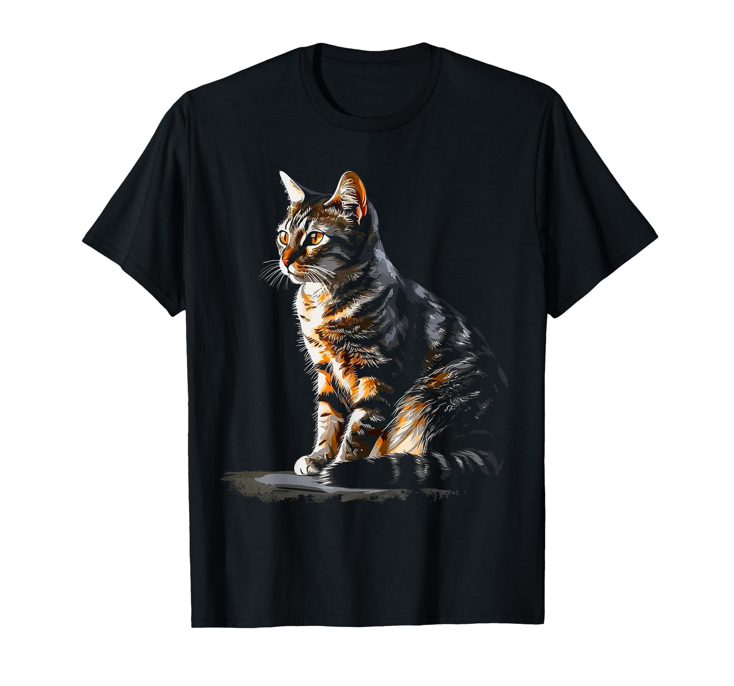 Cat Portrait Artwork | Animal Motif Cat T-Shirt