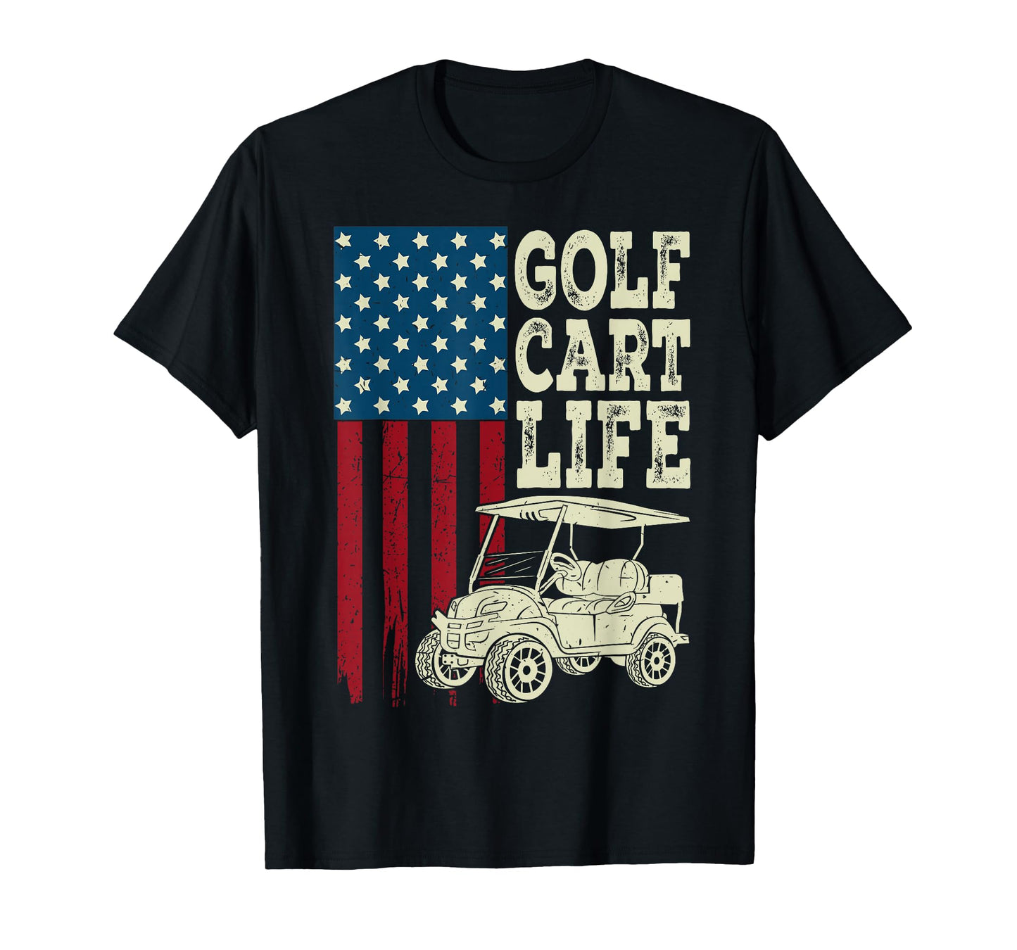 Golf Cart Life Shirt Men Women Kids American Flag Funny Dad T-Shirt