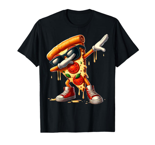 Cool Dabbing Pizza Design For Boys Girls Kids Pizza Lover T-Shirt