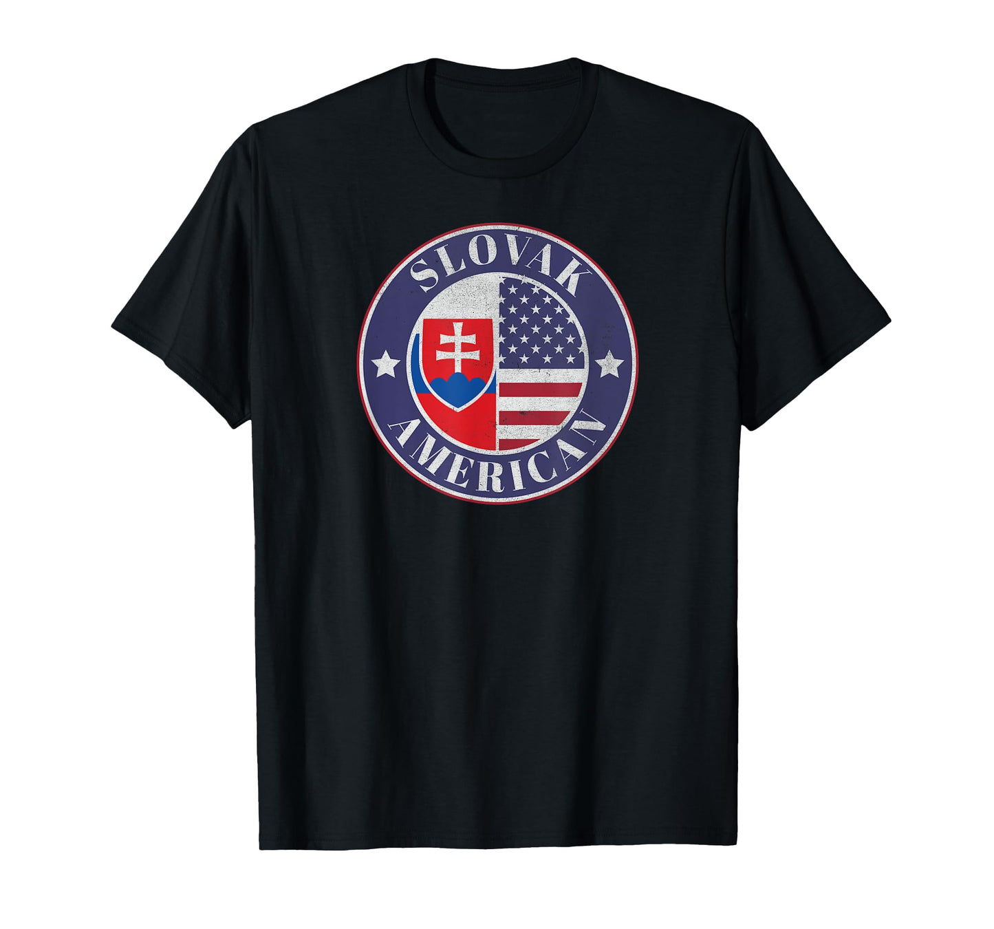 Proud Slovak-American Badge - Slovakia Flag T-Shirt