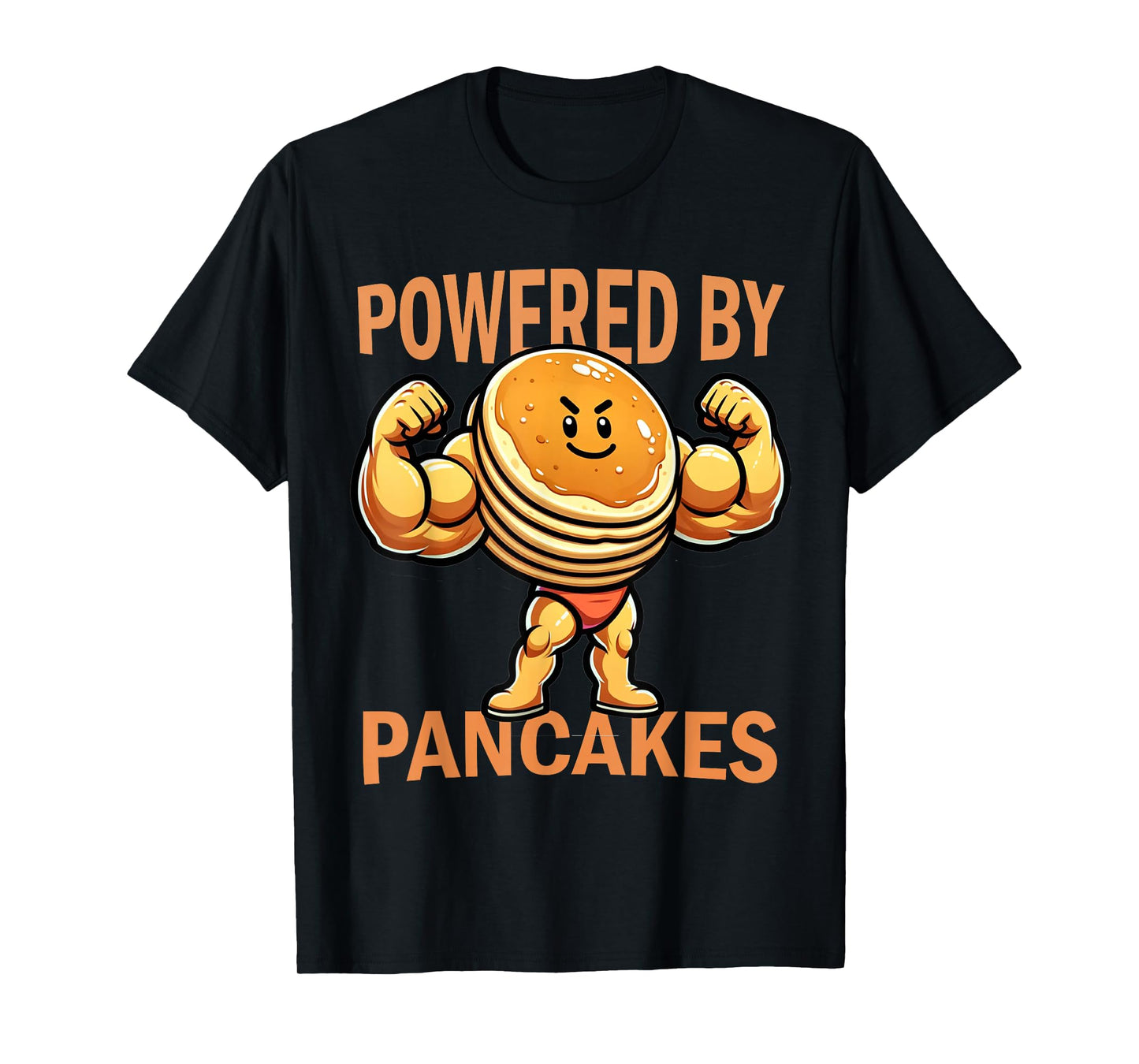 Cool Pancake Breakfast Funny Pancake Day Powered by Pancakes T-Shirt