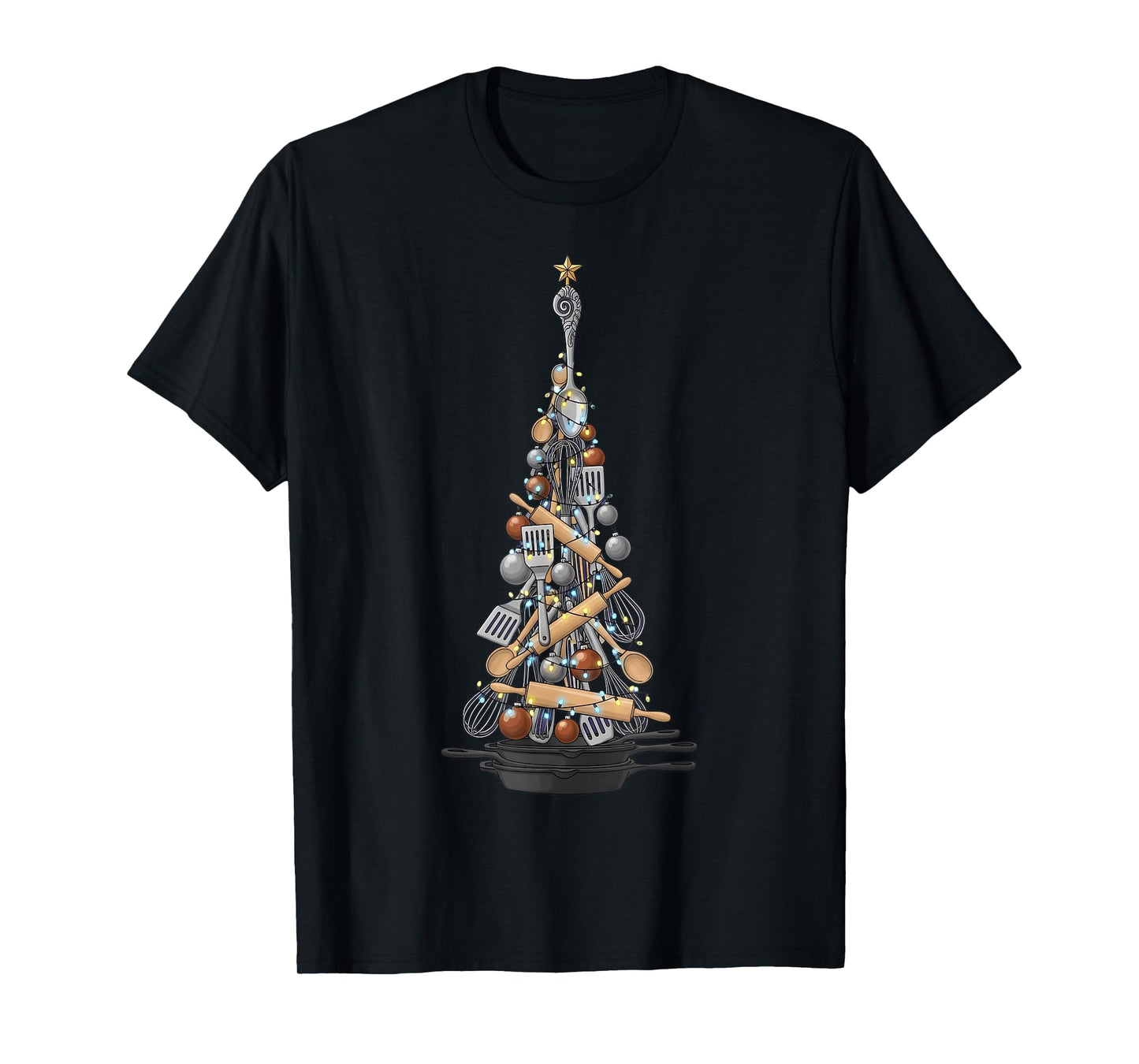 Chef Christmas Tree Xmas Cook Baking Funny Cooking Baker T-Shirt