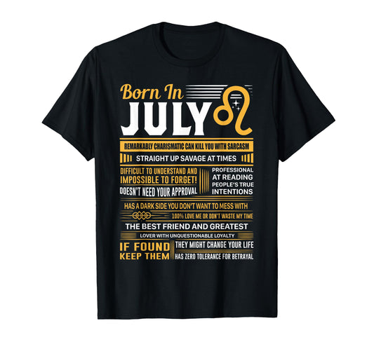 Leo Birthday Gifts - Born In July Leo T-Shirt T-Shirt