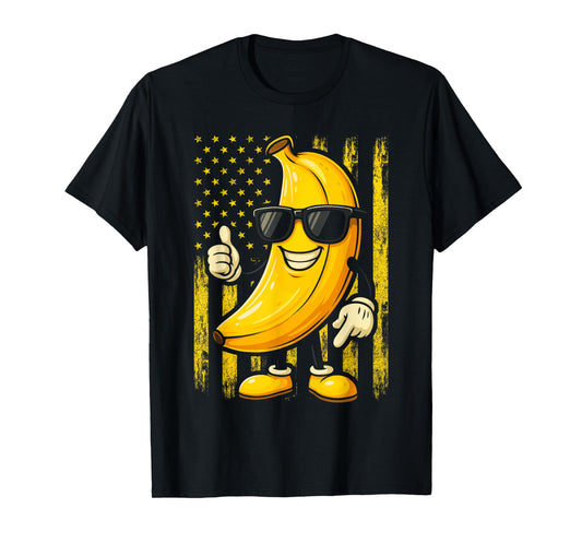 Banana American Flag Shirt, 4th of July Banana T-Shirt