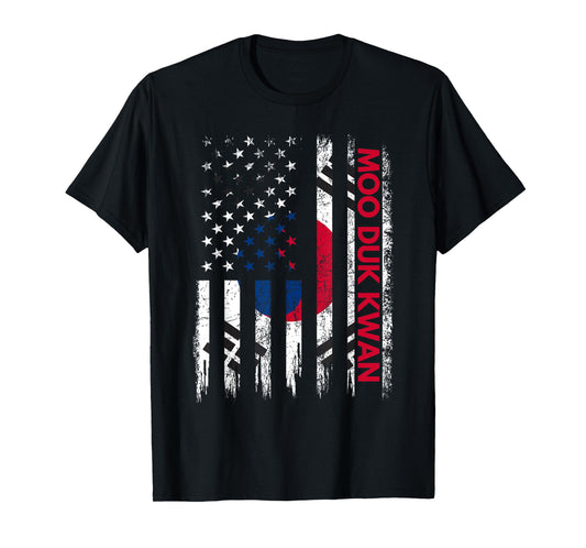 Moo Duk Kwan Karate Martial Arts Training Korean Flag T-Shirt