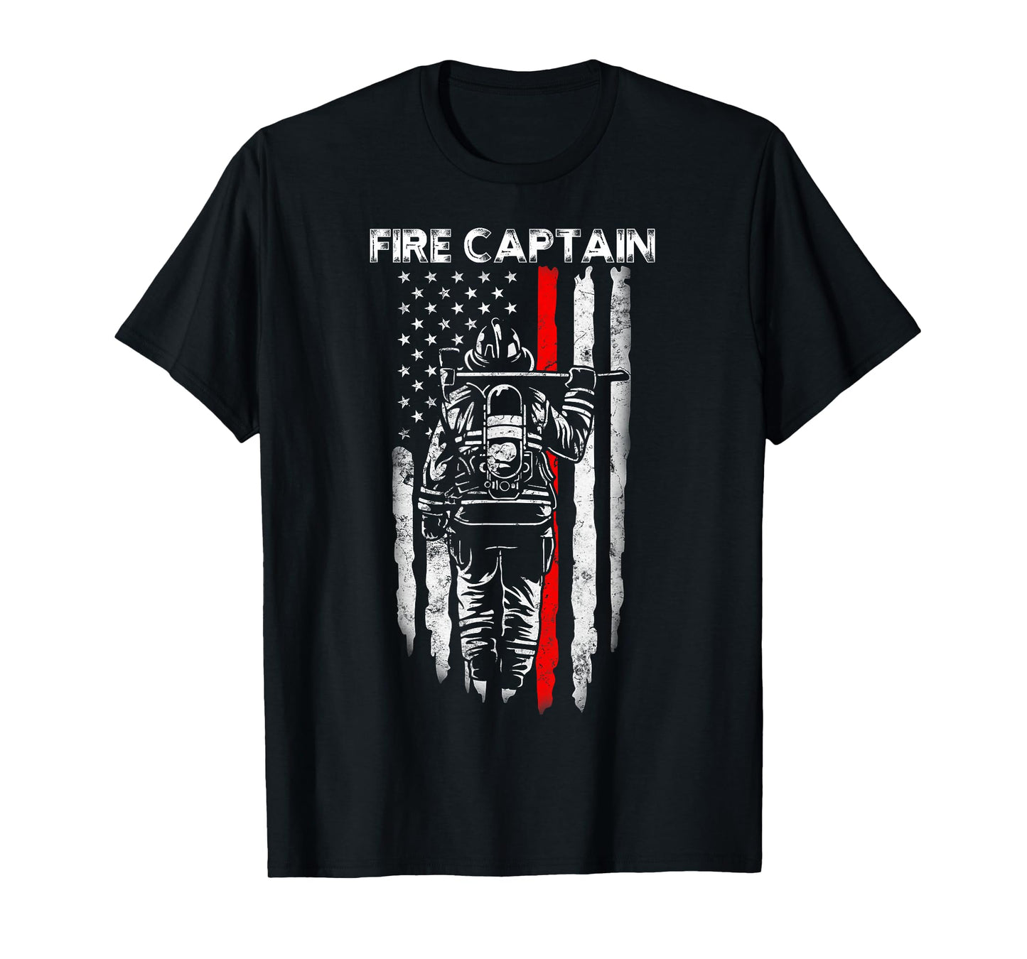 Fire Captain Chief American Flag Gifts Firefighter Captain T-Shirt