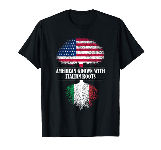American grown with italian roots Italy flag country T-Shirt
