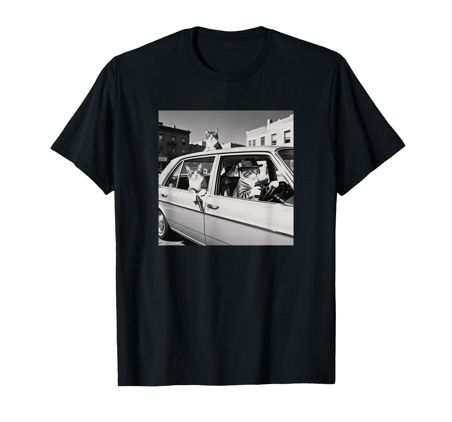 Funny Cat Gang Vintage Cool Feline Design Retro T-Shirt