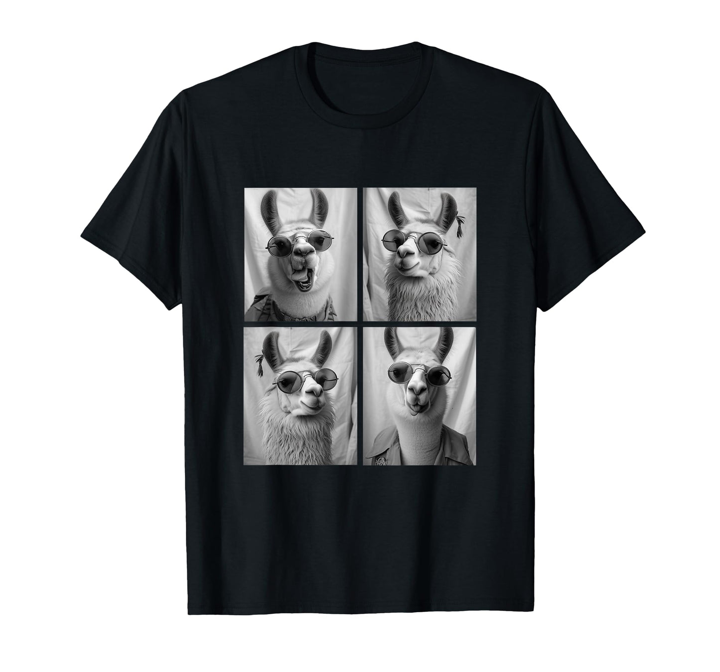 Funny Llamas with Sunglasses Zoo Safari Animals in Glasses T-Shirt