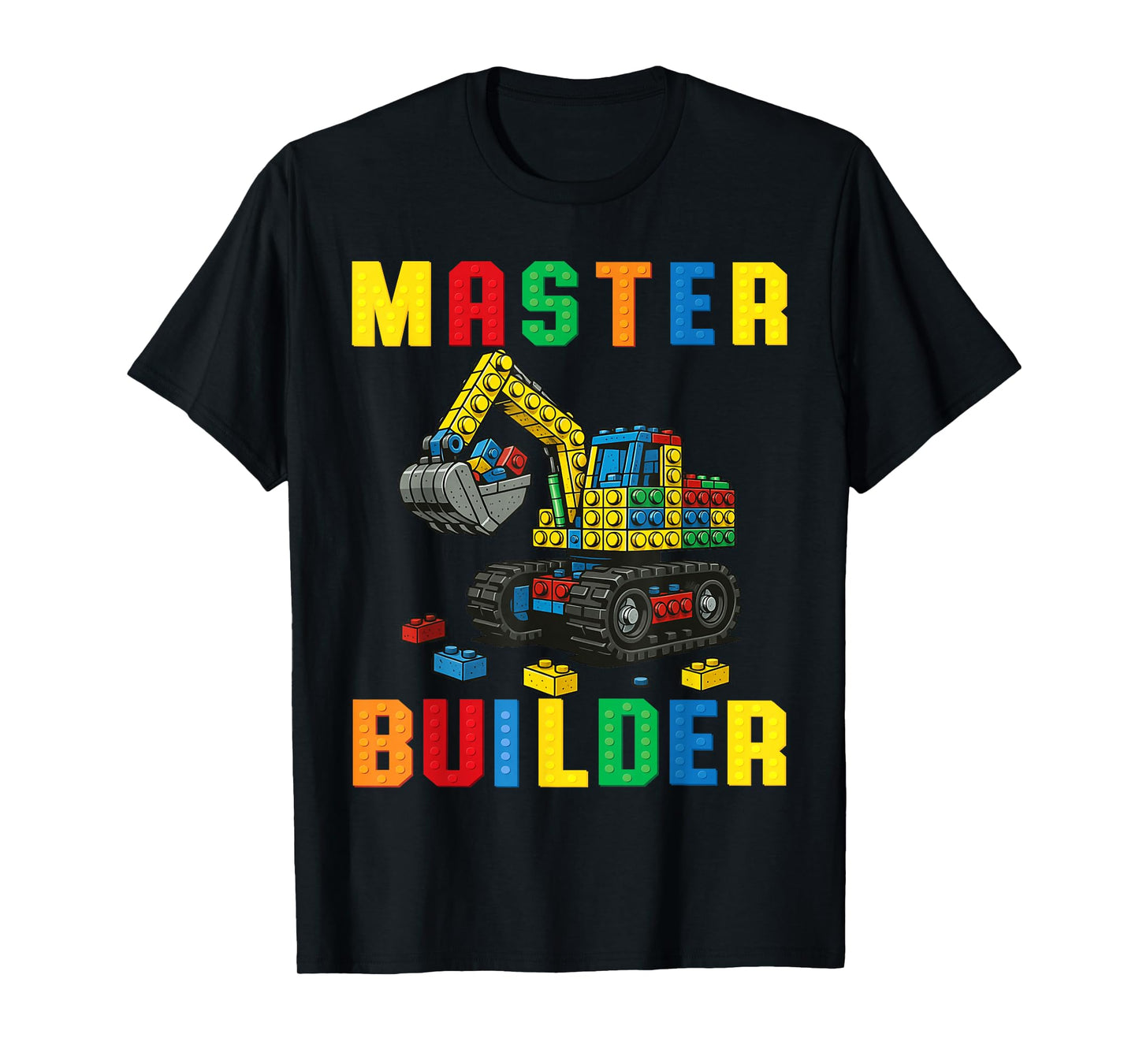 Funny Family Master Builder Building Bricks Blocks Kids Boys T-Shirt