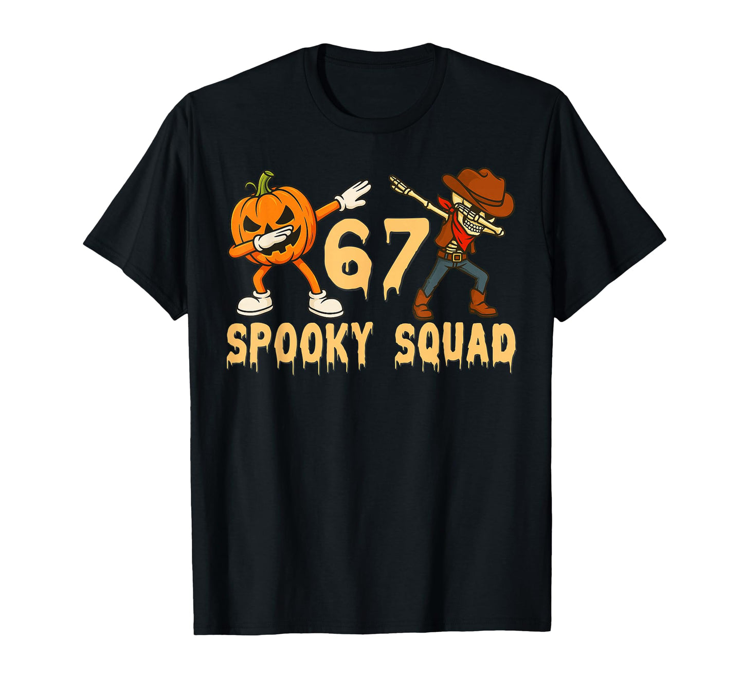 Spooky Squad Pumpkin 67 Halloween Meme 6 7 Numbers Six Seven T-Shirt